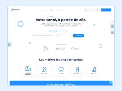 ClikOdoc - SaaS platform appointments booking design doctolib doctor home homepage patient ui ux website