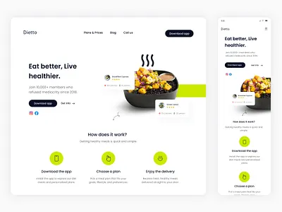 Healthy Meals App – Website design ui