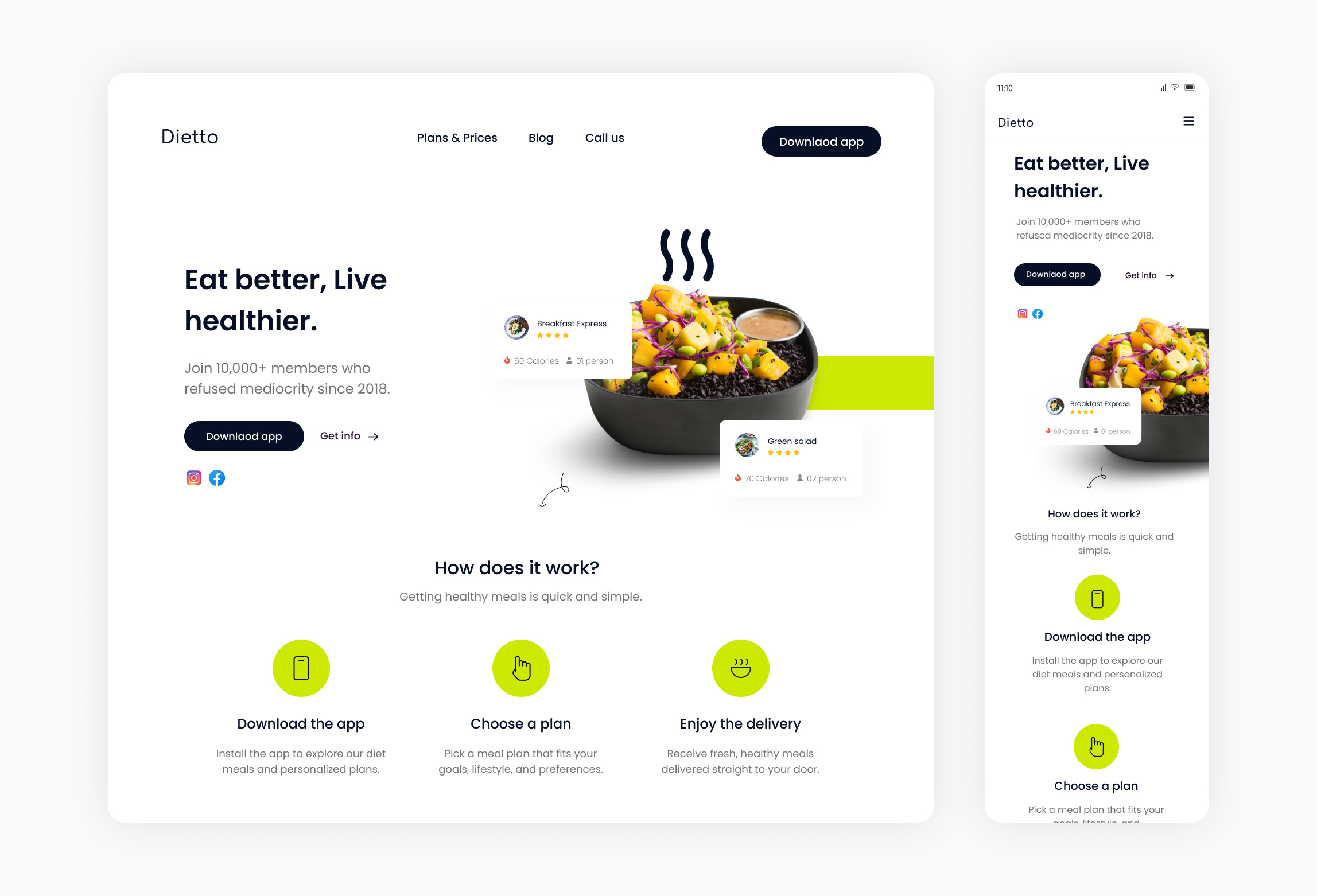 Healthy Meals App – Website