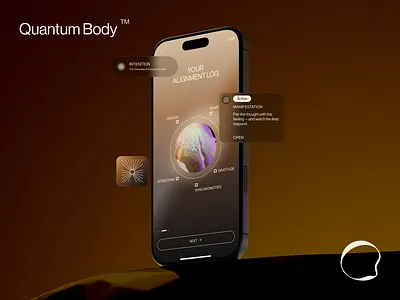Quantum Body – Daily Wellness & Meditation App app branding daily design graphic design health logo meditation mobile app mood ui ux wellness