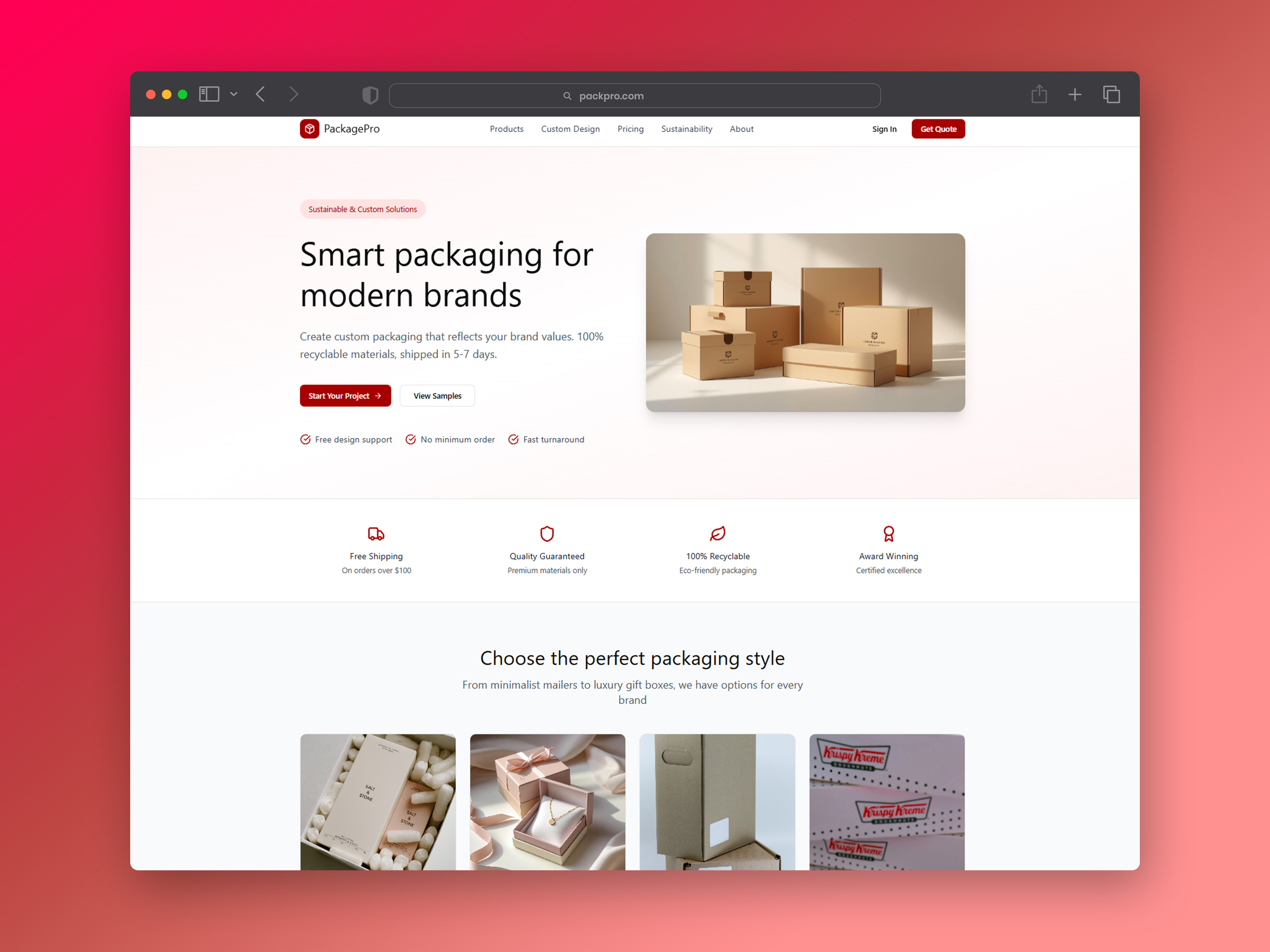 Modern Packaging Website UI | E-commerce Landing Page b2b branding design system ecommerce figma landing page design minimal packaging product design responsive design ui design ui ux design ux design web design website design website packaging