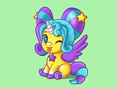 Cute Unicorn Character cartoon character design cute drawing green illustration kawaii kids kids illustration mascot
