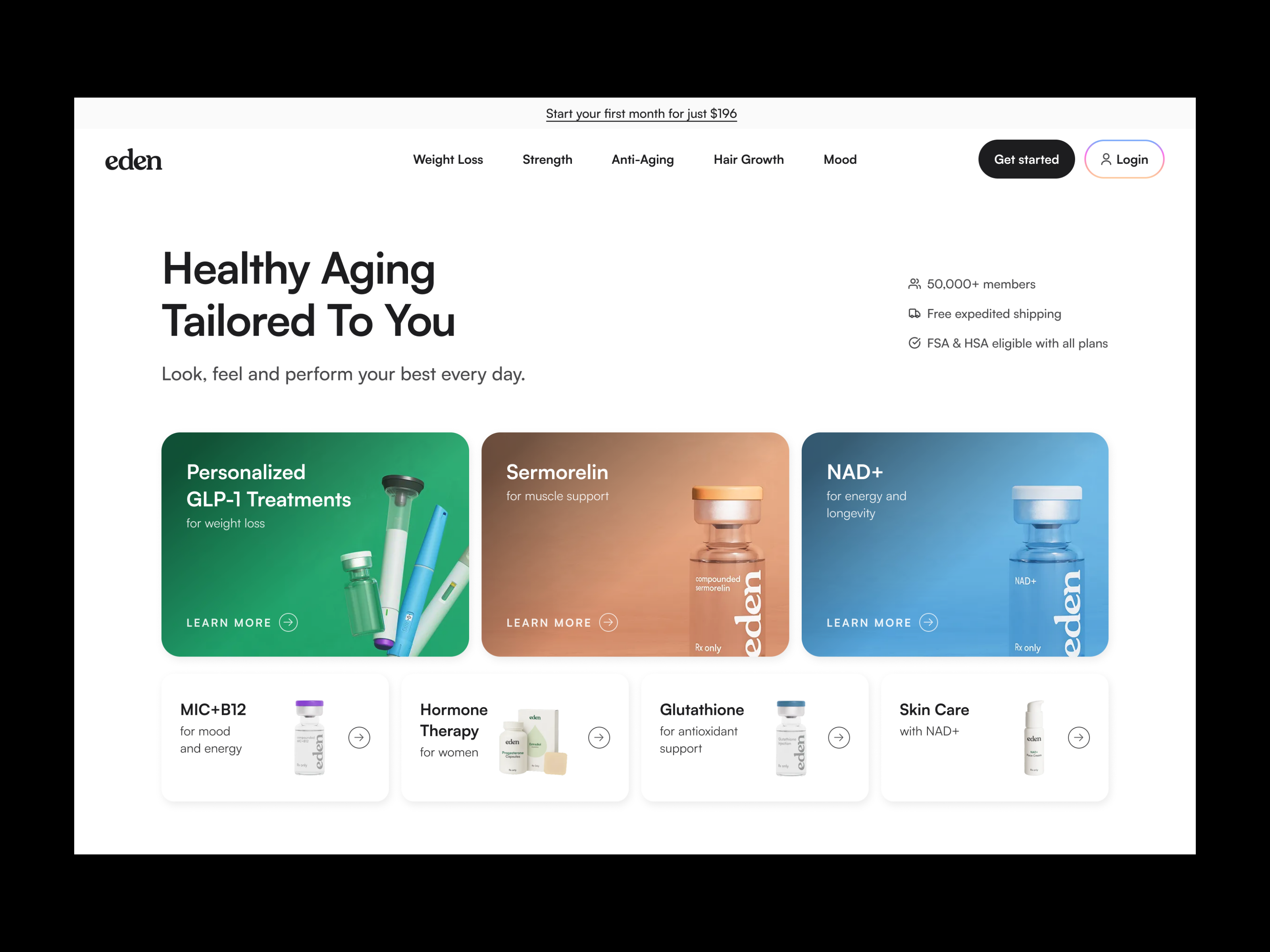 Eden- Landing Page Design eden eden landing page glp 1 treatment landing page landing page design sexual health telehealth web design telehealth website telemedicine tryeden tryeden marketing page tryeden website typography ui ui ux user experience ux website design wegovy weight loss