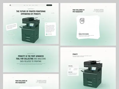 Printer Monitoring Landing Page 3d print 3d printer digital printing landing page print printer startup ui design uiux ux design web design