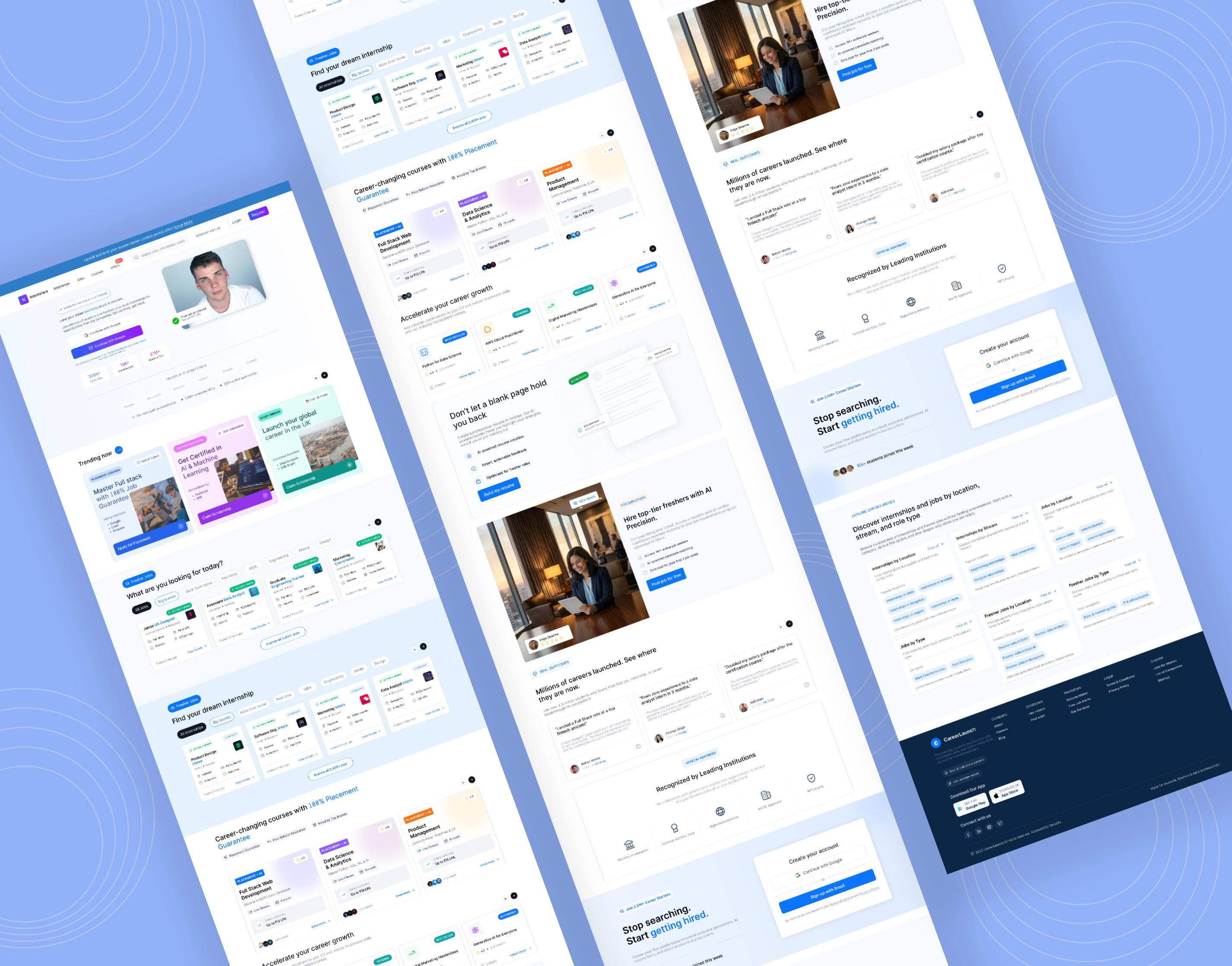 Internshala Website Redesign figam redesign ui ui design uiux ux web website