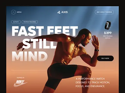 AXIS — Sports Watch Landing Page design fitness tracking landing page product design smartwatch sports watch ui uiux ux web web design website
