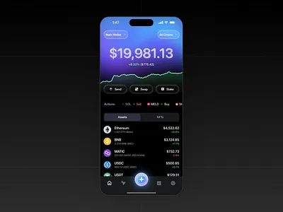 AI Wallet, Crypto with AI Chat ai agent ai chat ai design crypto design crypto wallet fin tech finance design ios design token ui ux wallet wallet design web3
