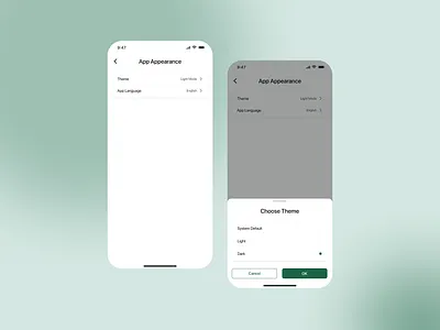 App Appearance UI appcolour appearace apptheme settings themeset ui