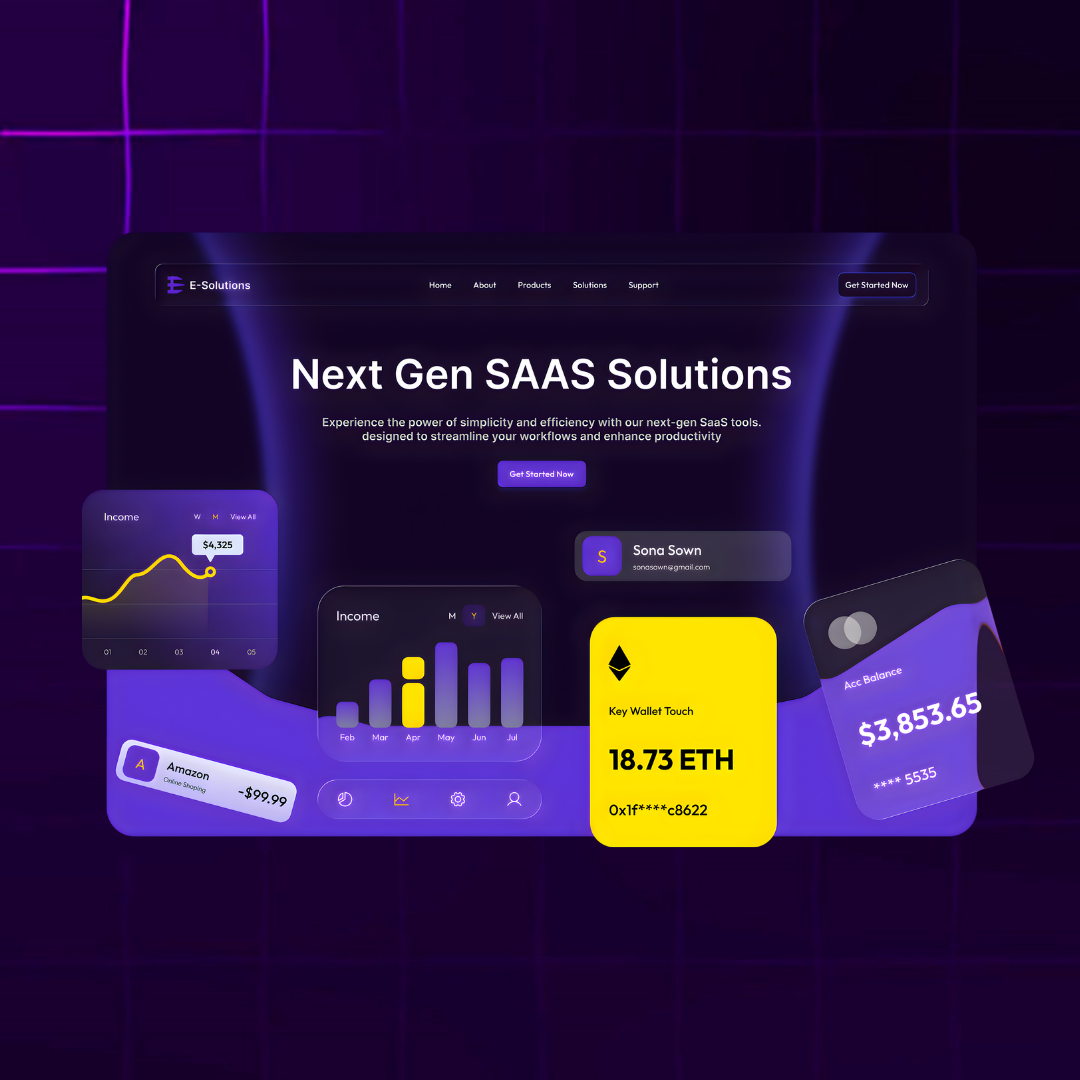 E-solutions 3d animation branding graphic design logo motion graphics ui ux