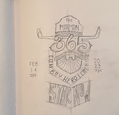 THE365COWBOYHEROLETTERING cowboy etiquetas label letras lettering vaquero western