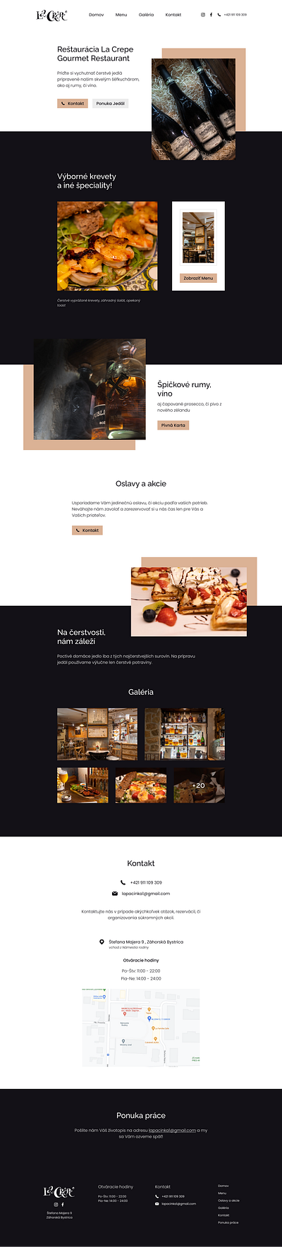 La Crepe Restaurant design graphic design landing page ui uiux ux web design