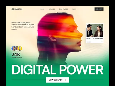 Marketiqo — Digital Marketing Agency Website UI agency landing page agency website corporate creative digital agency digital marketing agency digital marketing services digital website header hero section landing page marketing agency marketing website minimal seo agency ui website design