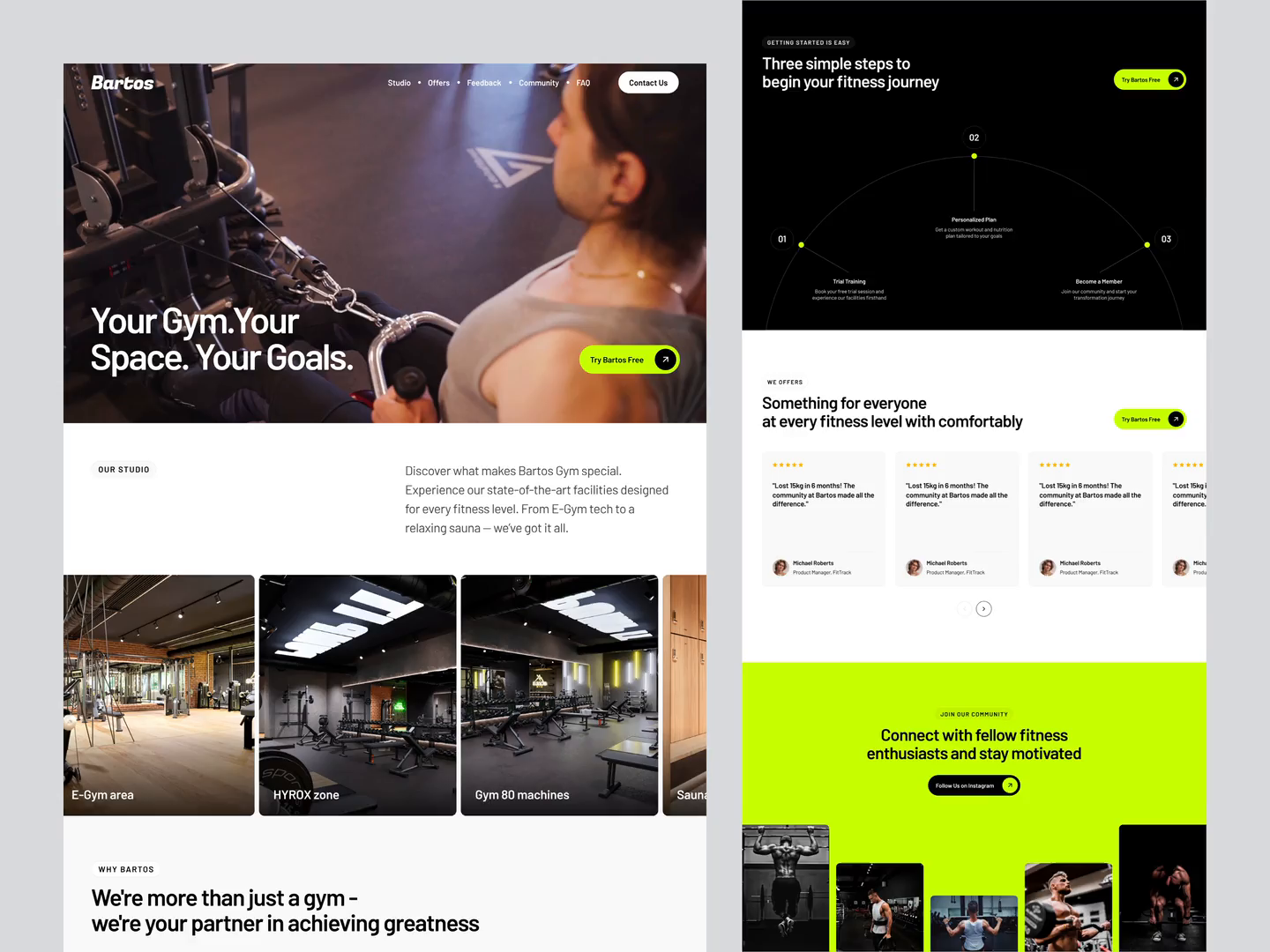 Example of Bartos – Fitness website In Motion