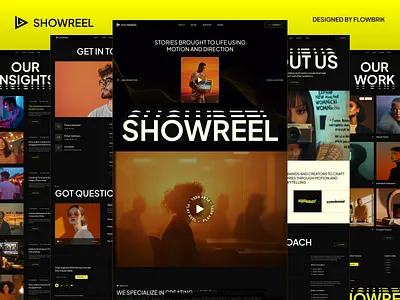Video Agency Website Landing Page | Video Agency UI cinematic web design creative video website figma video landing page film studio website ui media production website motion design agency website showreel website design video agency website design video production landing page webflow video agency