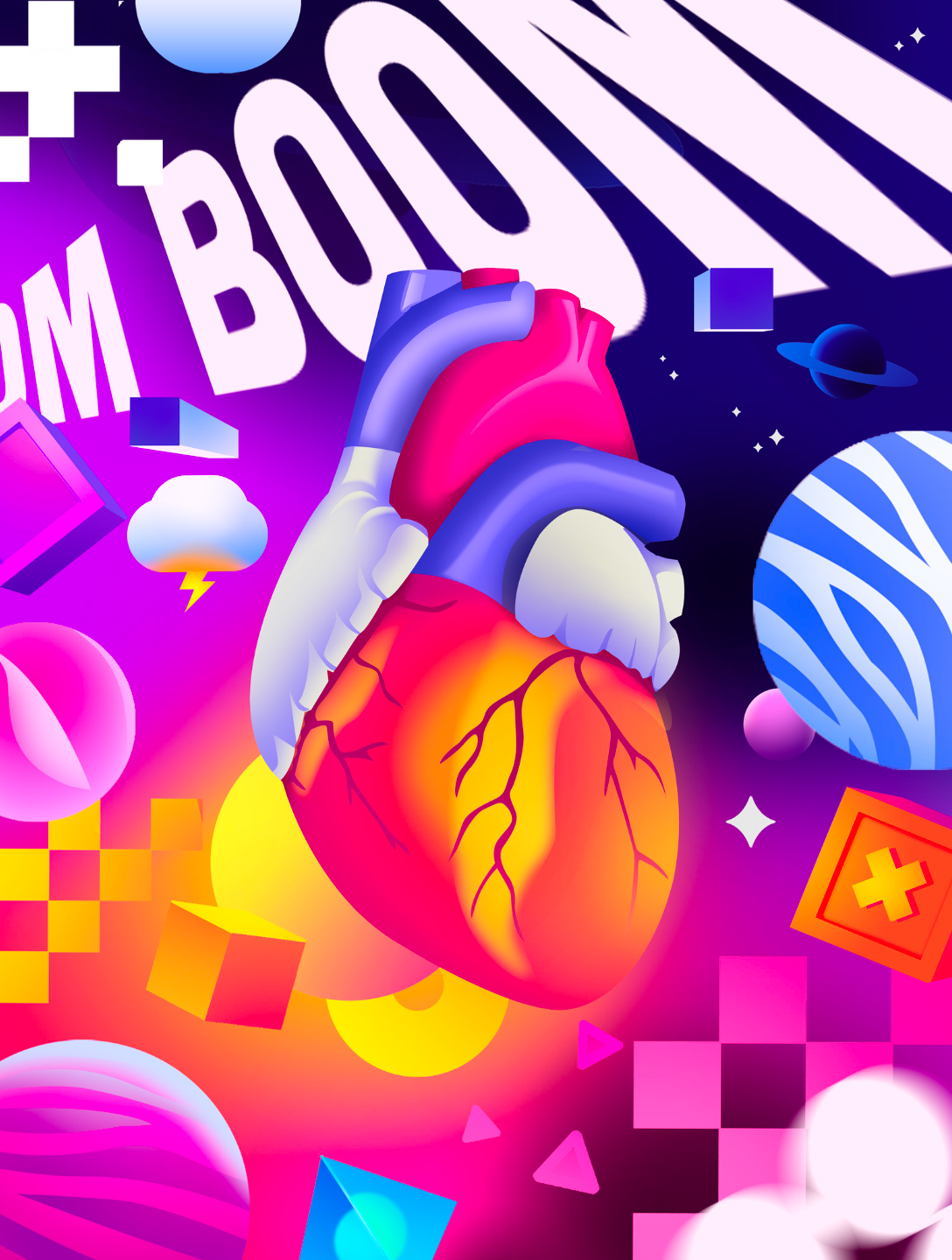 Heartbeat agency brand corporate editorial illustration light series