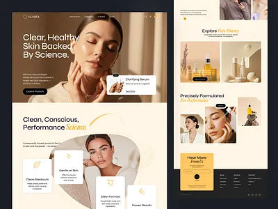 Clarea - Skincare eCommerce landing page beauty product beauty product website best design agency ecommerce ecommerce design landing landing page seative shopifydesign skin health skin treatment skincare skincare brand skincare product skincare website uiux web design website