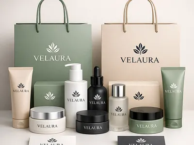 Velaura Skincare | Minimalist Brand Identity branding graphic design logo motion graphics