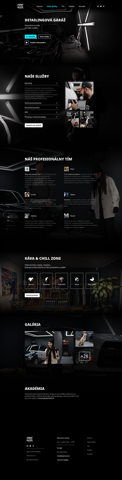 Sidechick Car Detailing Garage car design figma graphic design landing page ui uiux ux web design