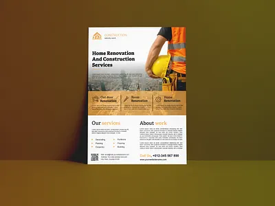 🏗️ Home Renovation Flyer Design hj branding business flyer design design flyer flyer design graphic design vector