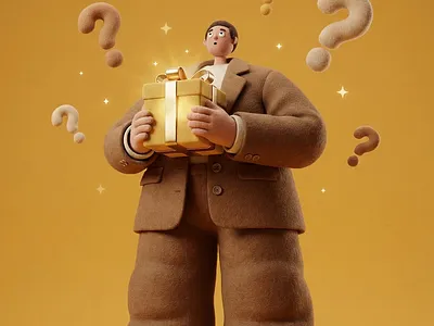 Surprise Gift At Work 3d animation branding gift graphic design illustration motion graphics
