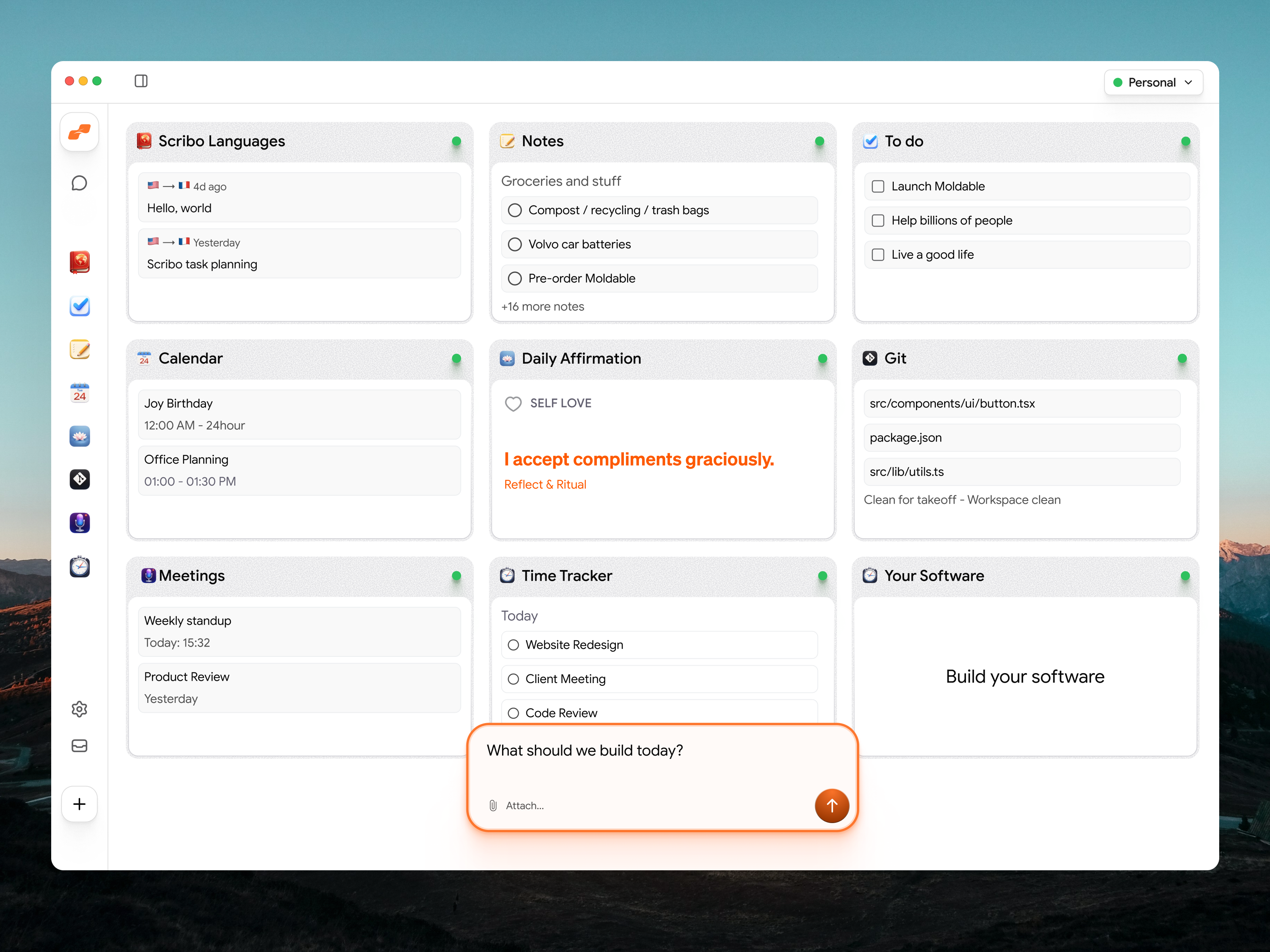 Personal Software Platforms ai agent dashboard design dashboard design developers dashboards design git dashboard git push dashboard meeting dashboard design merge dashboard notes notes dashboard design product design software design terminal dashboard time tracker dashboard design