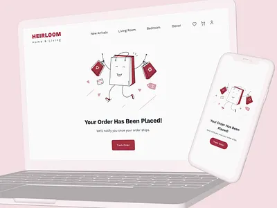Order Success Page – Online Store UI Exploration buy design e commerce home illustration landing page living online shop order purchase shop shopping shopping bag store success ui ux web website