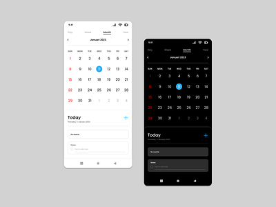 Calendar #dailyui #038 app design