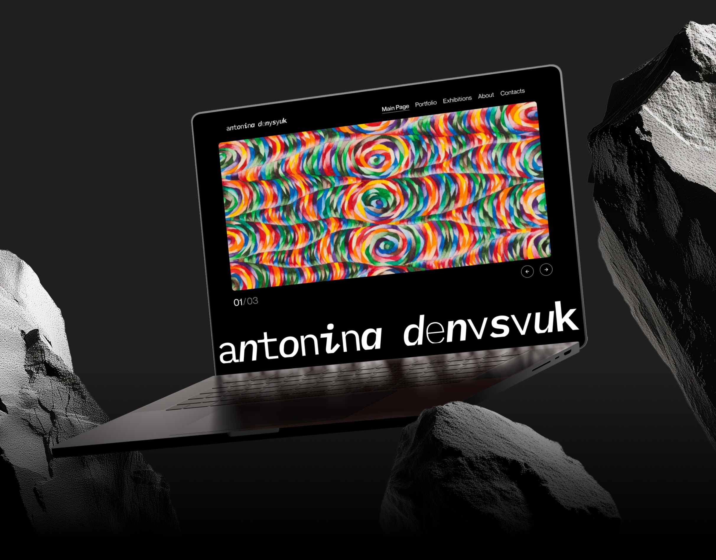 Website Portfolio - Antonina Denysyuk dark theme design figma graphic design ui ux web design