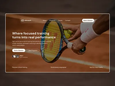 Tennis Training Platform - Hero Section UI Concept clean ui design figma hero hero section sport tennis ui ui design user experience user interface ux ux design website website design