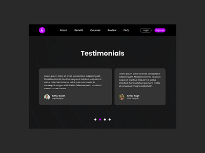 Testimonials #dailyui #039 web design