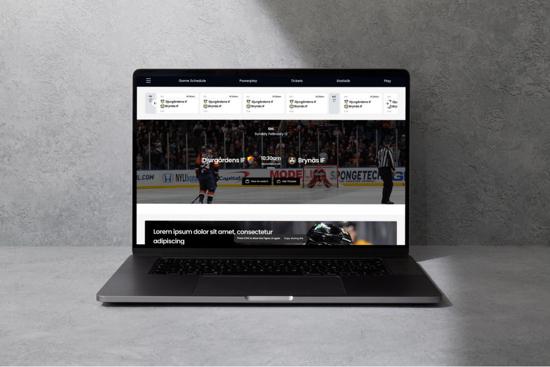 Puckstream - Real-Time Hockey League Platform hockey hockey league landing page sports website