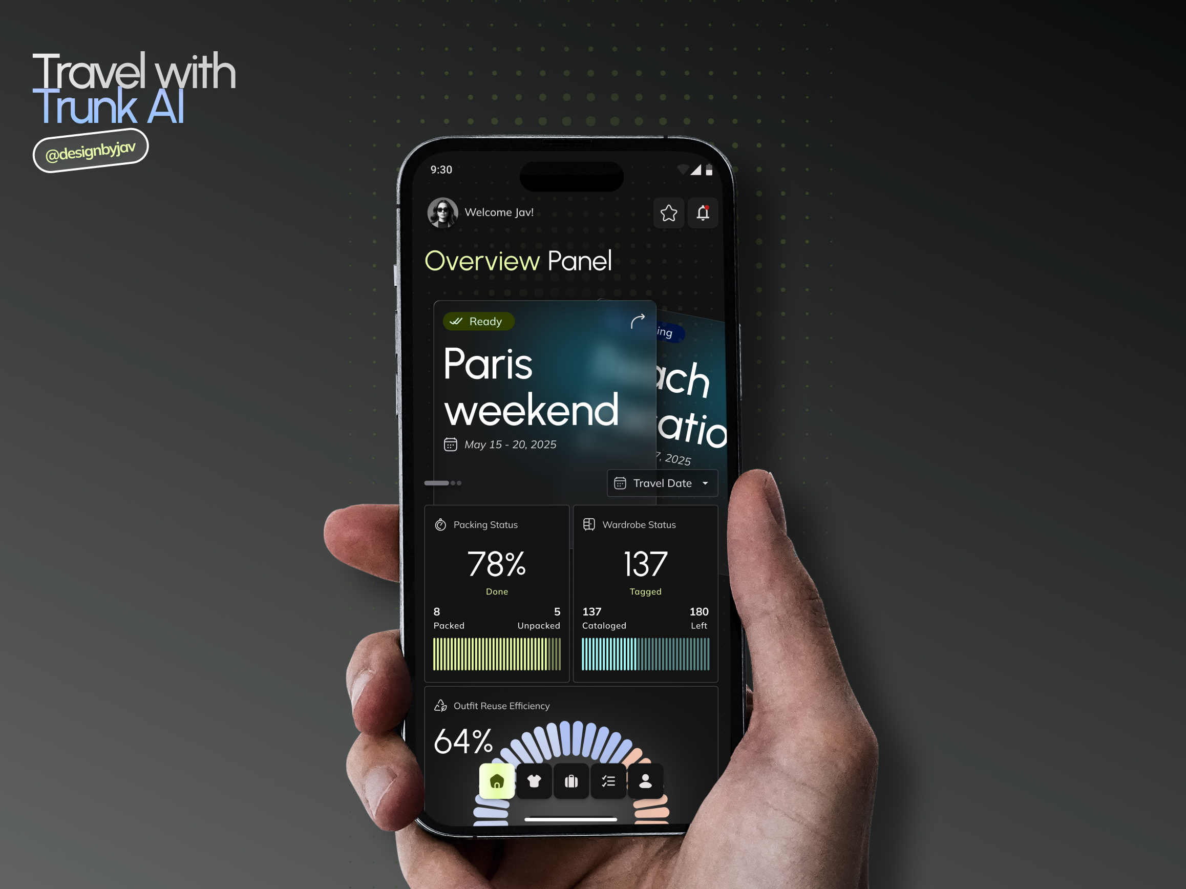 Travel Trunk AI: Your AI-Powered Travel Planning App aiindesign aipowered appinterface ardesign arexperience darkui designbyjav designinspiration fashiontech futureoftravel mobileappdesign productdesign smartitineraries travelapp travelplanning travelsmart traveltech uidesign uxcasestudy uxdesign