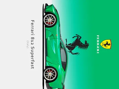 Ferrari Banner car car poster cars ferrari ferrari 812 graphic design italian italy minimal posters photoshop editing posters sports car sportscar sportscar poster super car