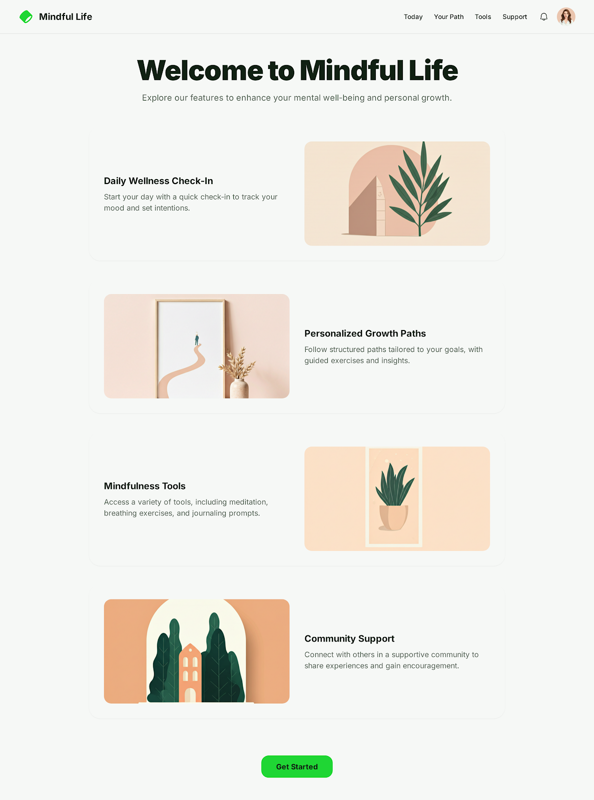 MindFul Life Website Landing Page UI Design advertisement branding design graphic design illustration logo typography ui ux vector