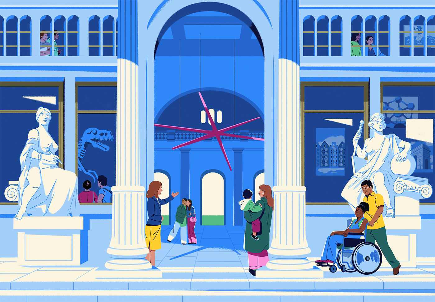 Eurostar 2 for 1 ambiant character design eurostar fagostudio illustration museum people statue texture