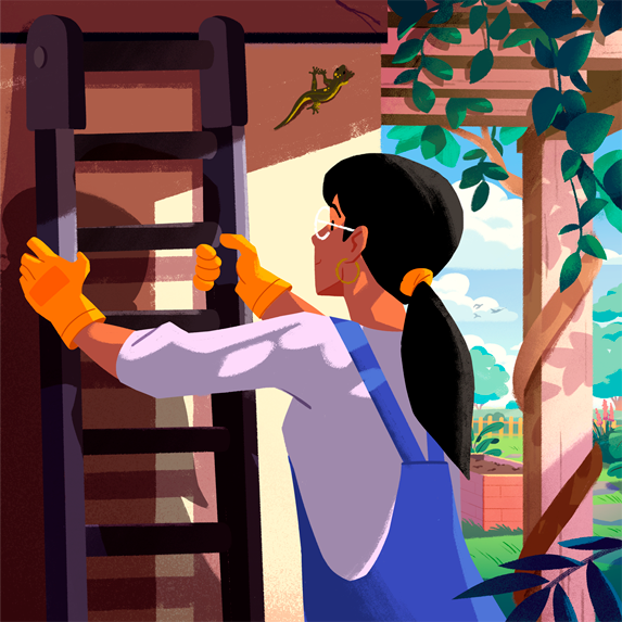 Le cube Tv x Facebook character design fagostudio garden illustration le cube tv x facebook people texture women