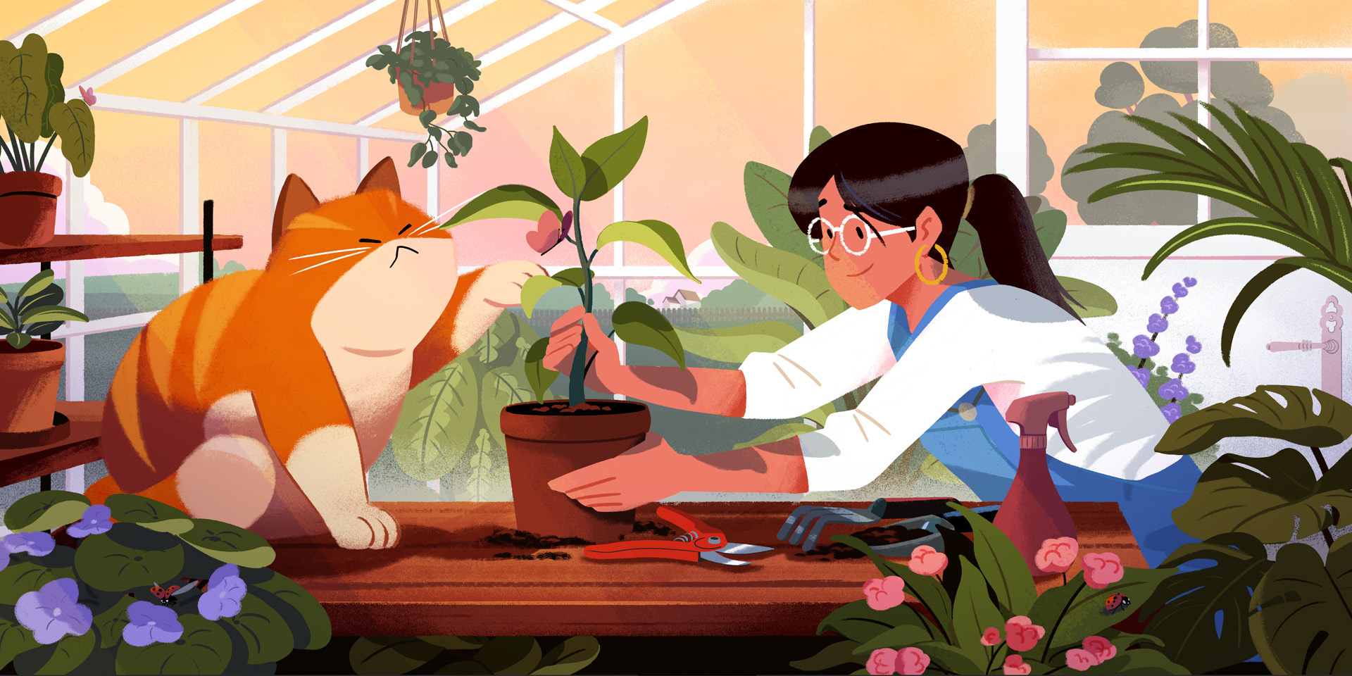 Le cube Tv x Facebook ambiant character design fagostudio illustration le cube tv x facebook people texture