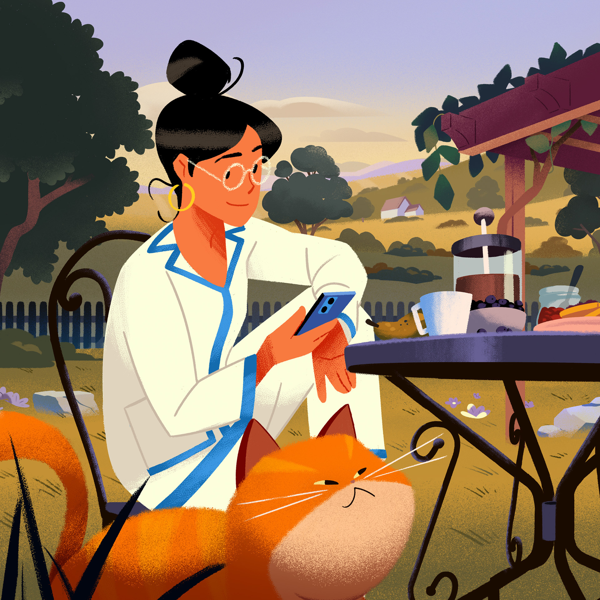 Le cube Tv x Facebook ambiant animate character design fagostudio illustration le cube tv x facebook people texture