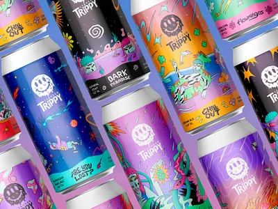 CERVEZA TRIPPY X PABLOTL beer beer design branding can design character design craft beer graphic design illustration label design lettering product design