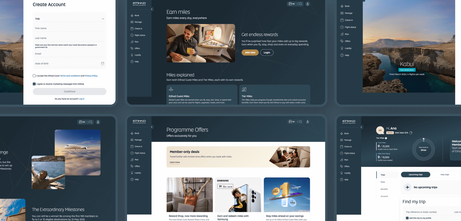 Etihad Guest Website Design design figma mockup ui ui ux uiux web design