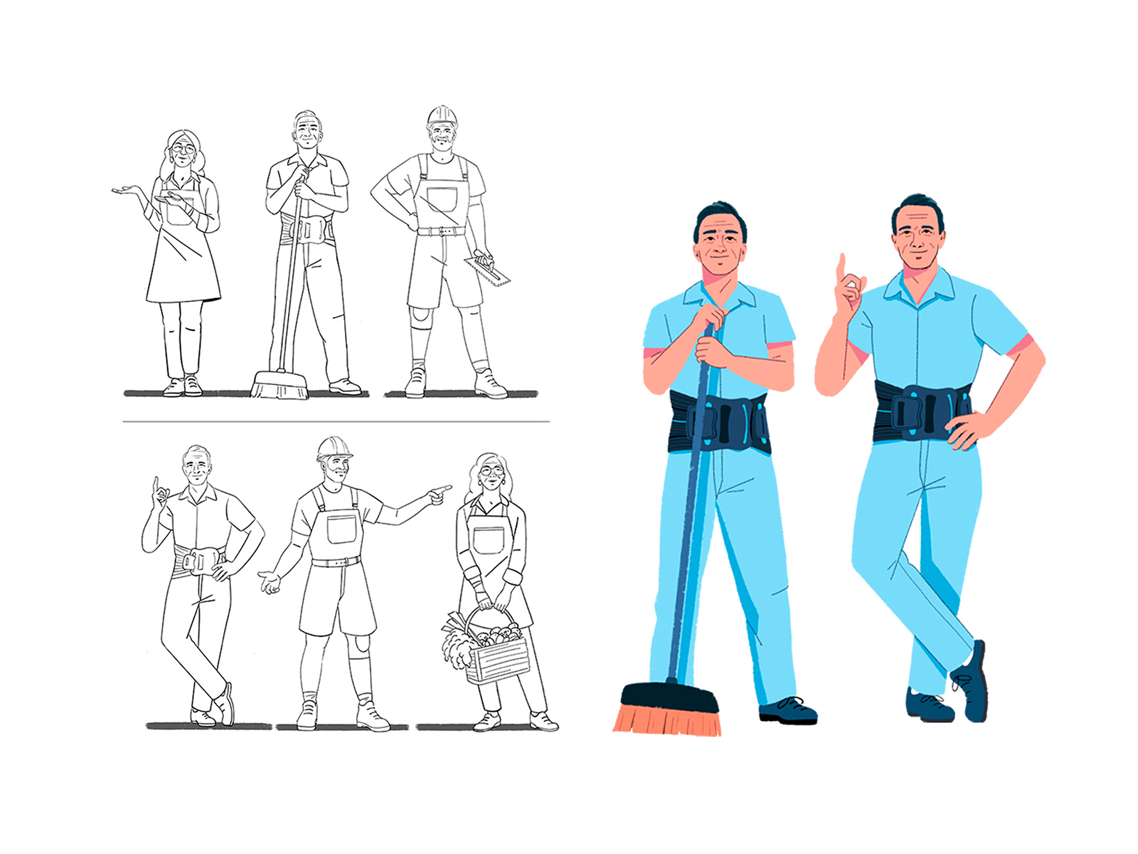 Orliman advertising campaign ambiant branding character characters design design fagostudio graphic design illustration people texture