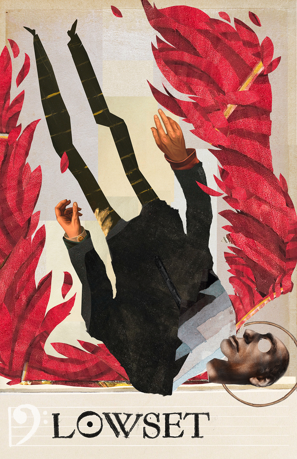 Lowset Gig Poster art book illustration collage conceptual editoral gigposter icarus illustration mixedmedia music