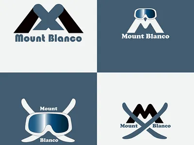 Day 8 Logo Challenge - Ski Mountain Logo (Mount Blanco) graphic design logo