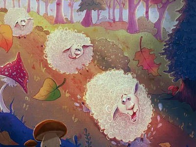 Cute Sheeps book illustration character character design children illustration childrens character design cute animals funny art illustration sheep
