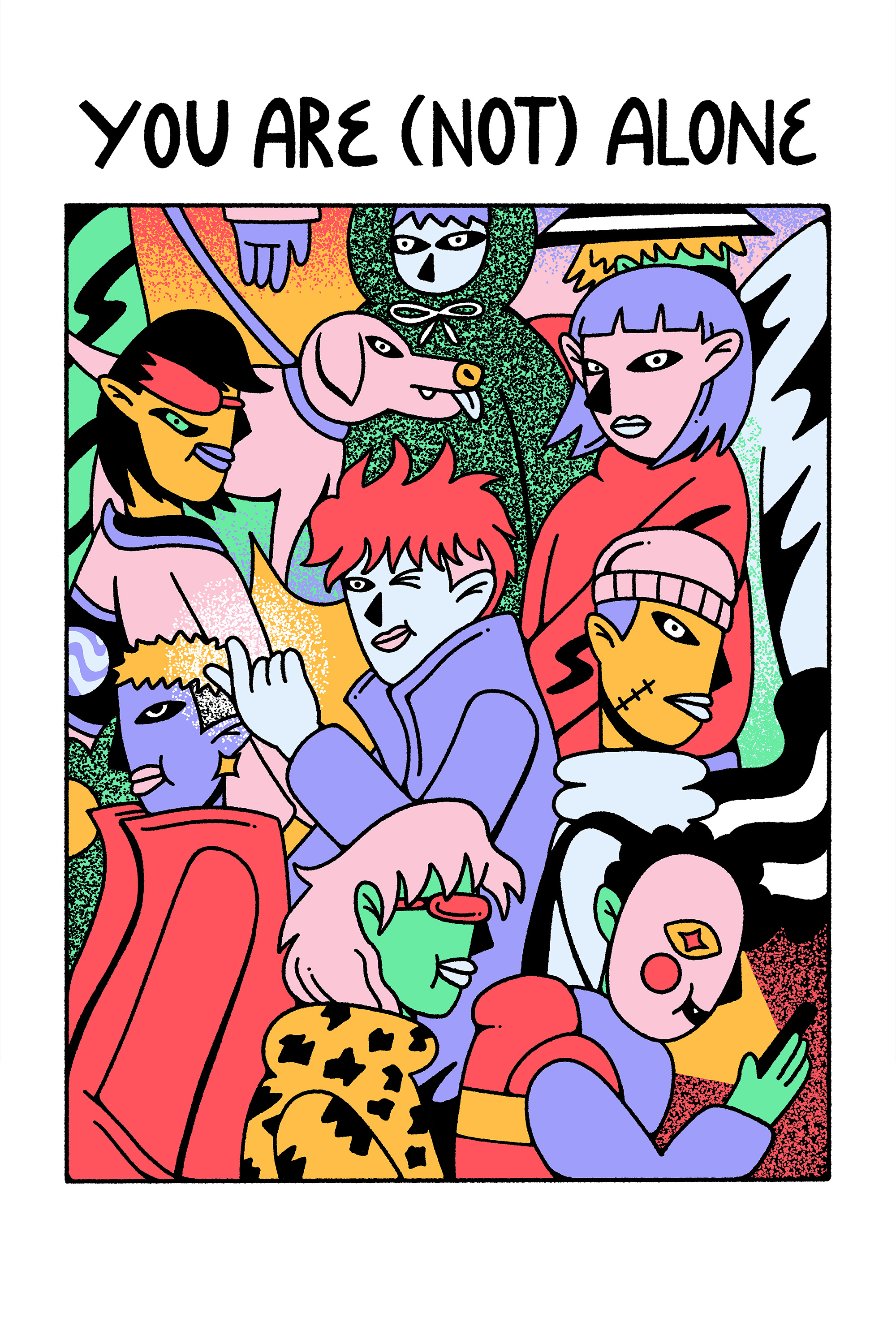 You are (not) alone character design digital art digital drawing evangelion illustration poster design