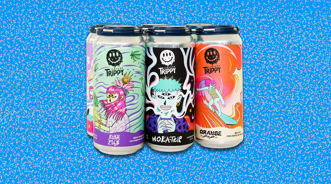 Cerveza Trippy II beer beer design beer illustration beer label beer packaging branding can label craft beer packaging visual identity