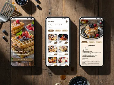 Pancake UI/UX Design (Mobile) figma kitchen mobile app pancake ui ux web design
