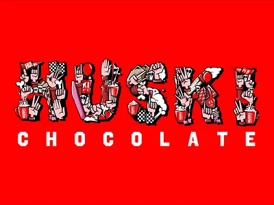 Huski Chocolate adobe illustrator athletic branding chocolate graphic design hot chocolate huski illustration sports sweden type typography vector wacom