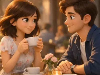 When AI Meets Romance 💕 3d aiart aicouple animation animationstyle canva chatgpt creativecollab dall·e digitalromance graphic design leonardo logo lovestory motion graphics opentowork photoshop ui
