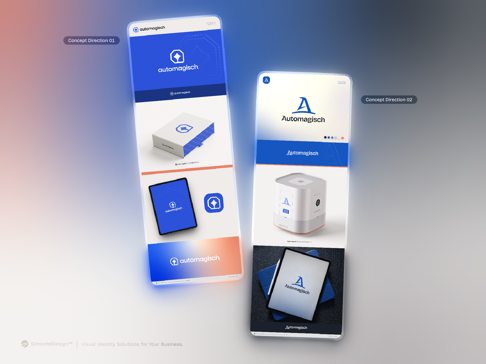 2 Concepts for Automagisch Smart Home Brand 2 concepts a logo brand concepts brand design branding hat letter a lettermark logo options logomark magic minimal modern options smart home spark two concepts typography wizard